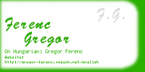 ferenc gregor business card